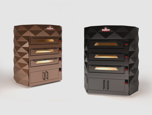 Black brown diamond triple deck pizza ovens