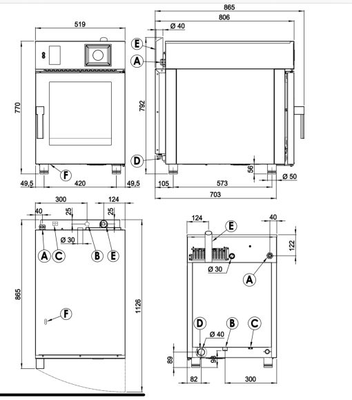 GIORIK KORE - KM061W 6 X 1/1GN Slimline combi oven with wash system