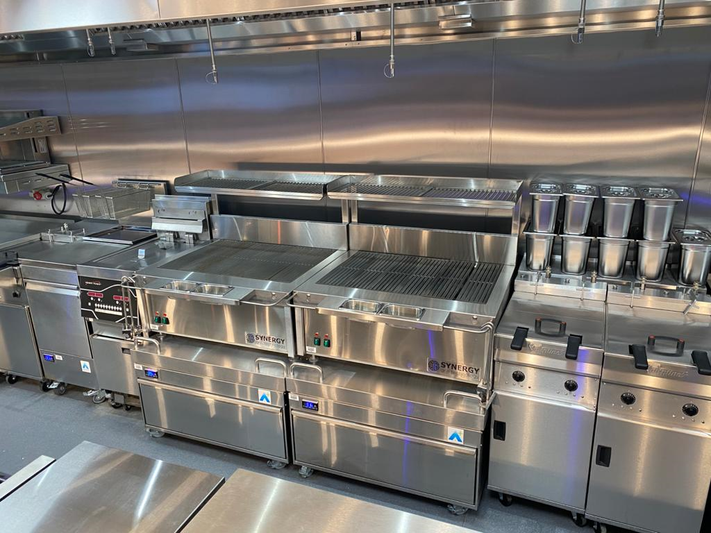 Synergy Grills in chrome kitchen
