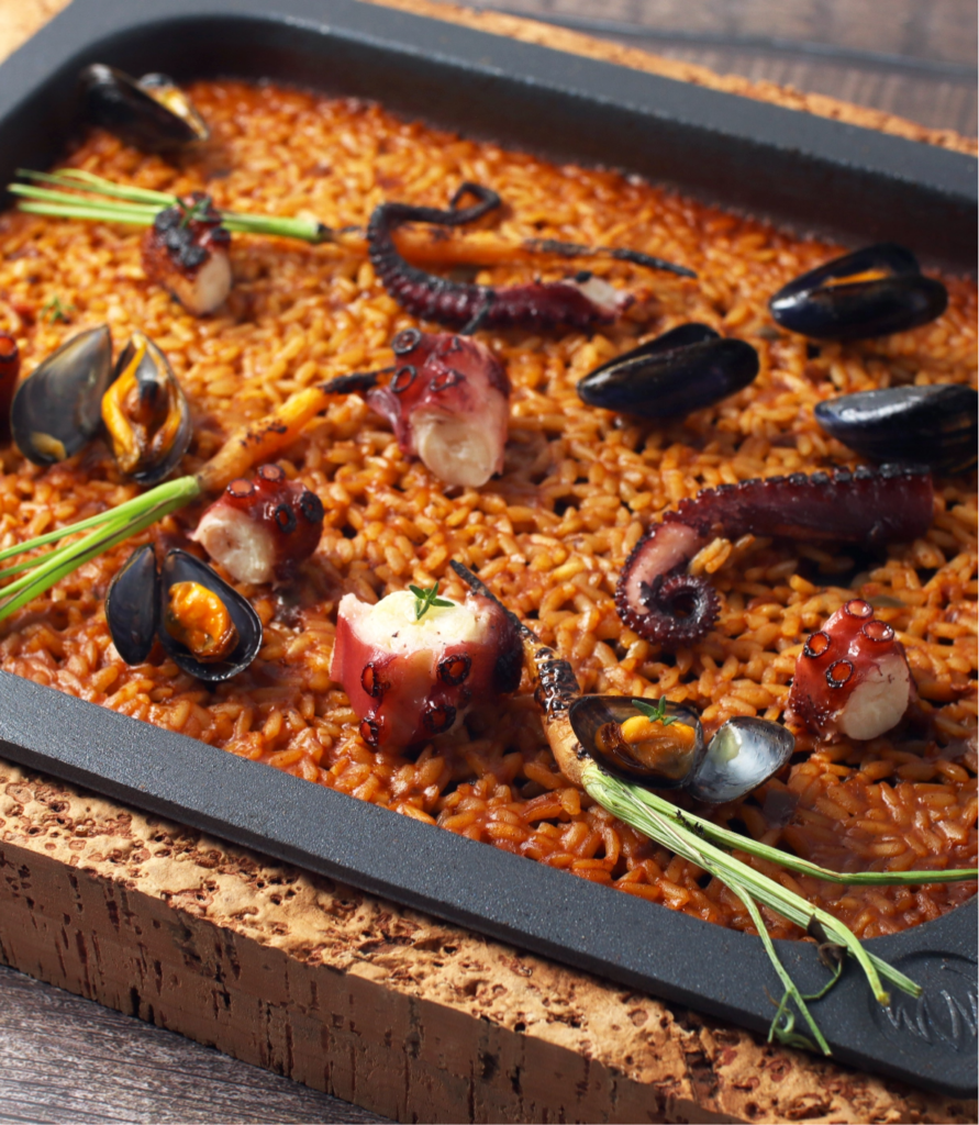 Paella cooked in MIbrasa