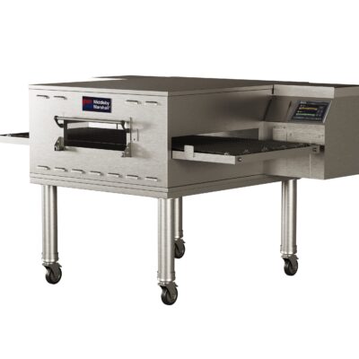 American made Middleby conveyor pizza oven with a stand